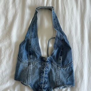 Edikted Denim Halter Top